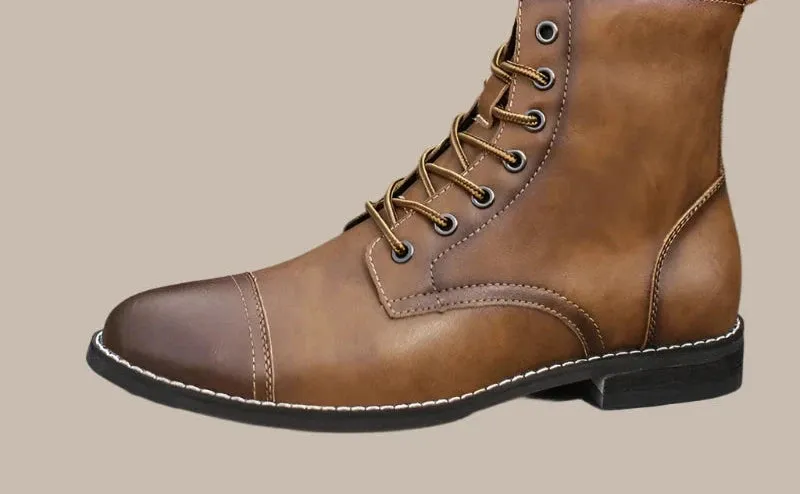 Leather Boots Plush Warm