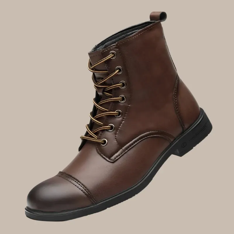 Leather Boots Plush Warm