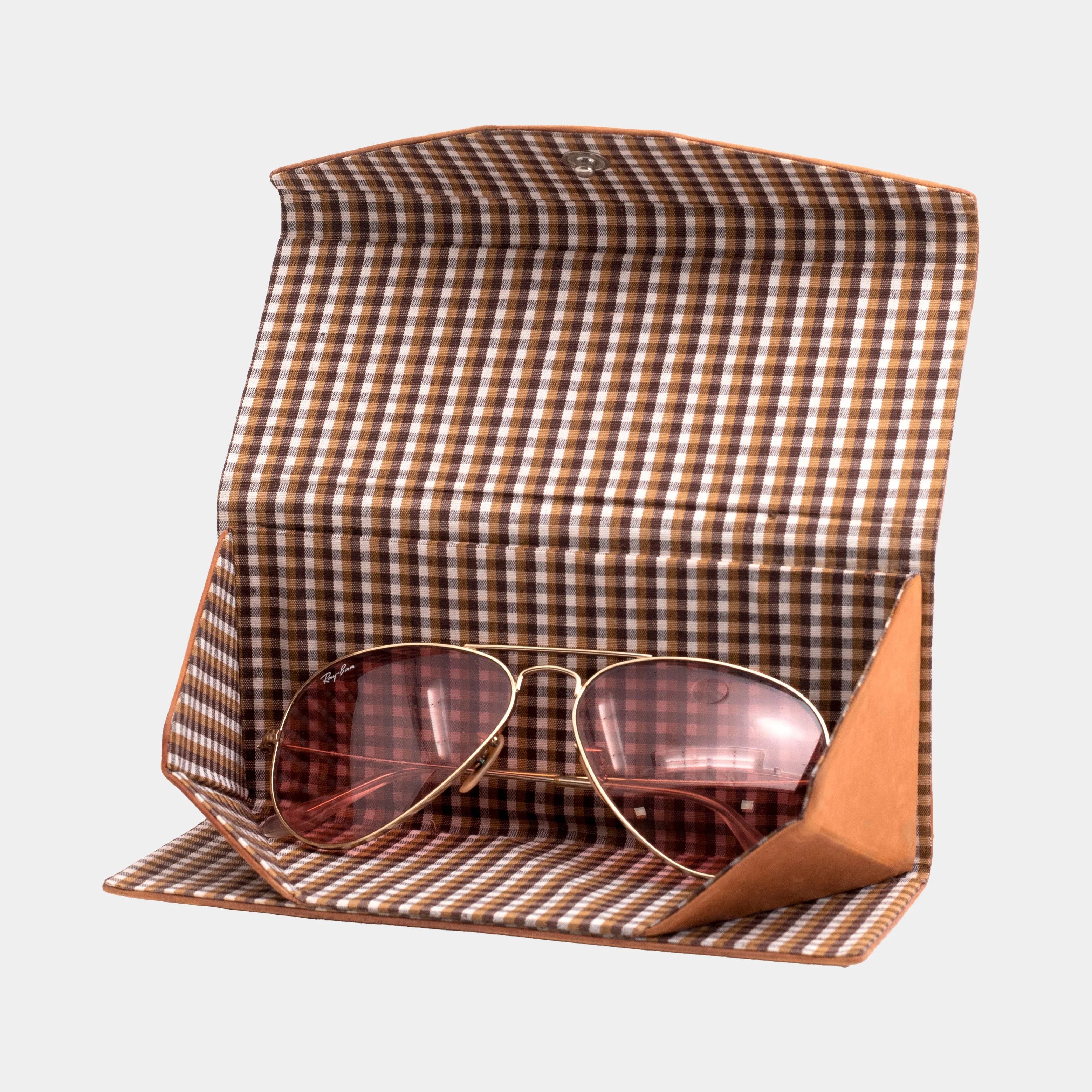 Leather Vintage Hard Shell Foldable Spectacle Reading Sunglass Triangle Glasses Travel Case Eyeglass Holder