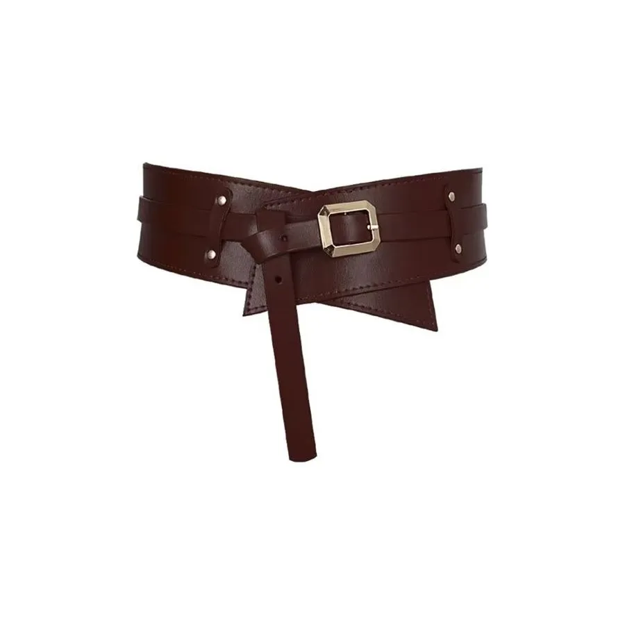 LeatherChic Elegant Genuine Leather Hanging-Buckle Belt