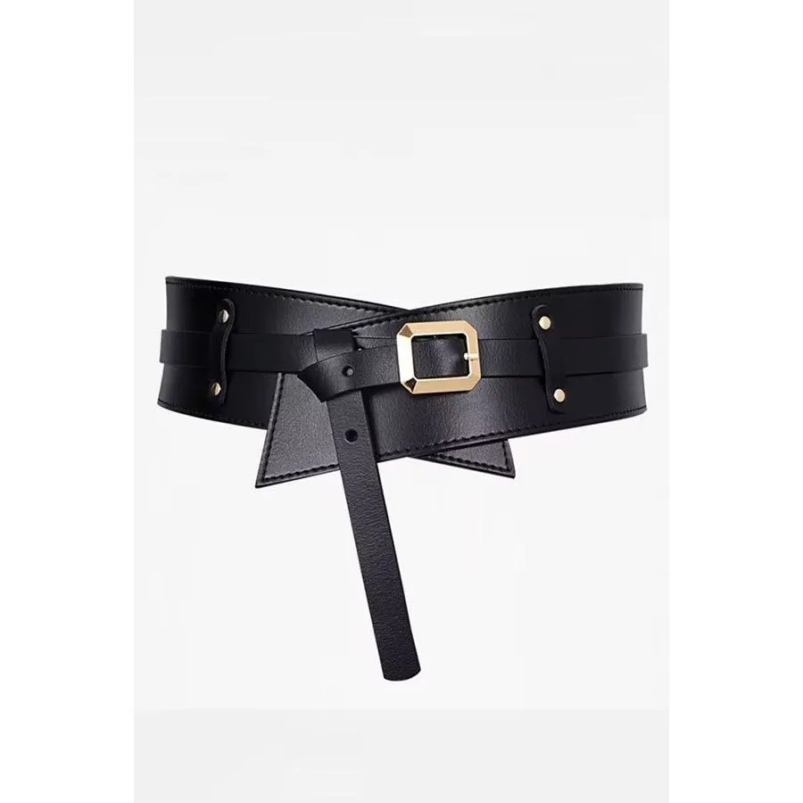 LeatherChic Elegant Genuine Leather Hanging-Buckle Belt