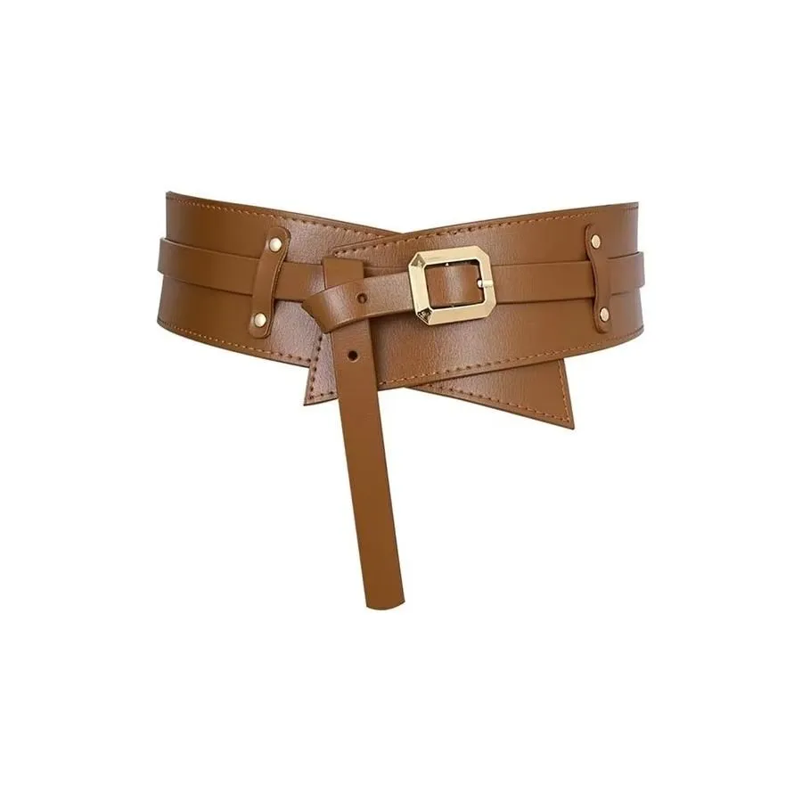 LeatherChic Elegant Genuine Leather Hanging-Buckle Belt