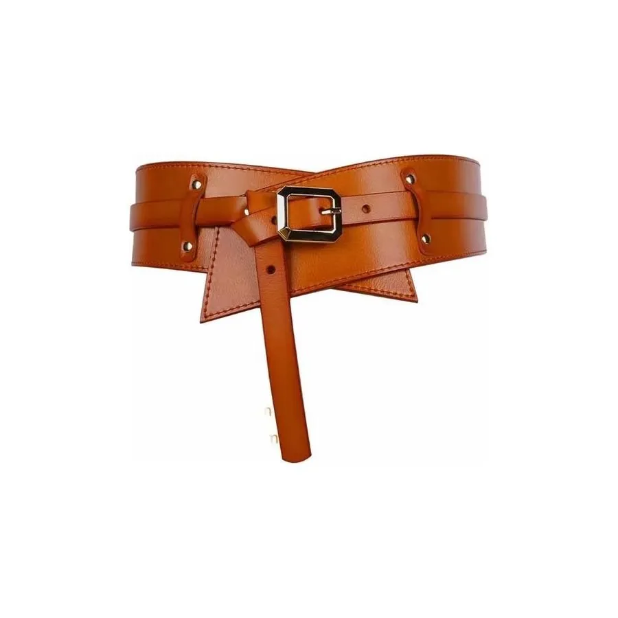 LeatherChic Elegant Genuine Leather Hanging-Buckle Belt