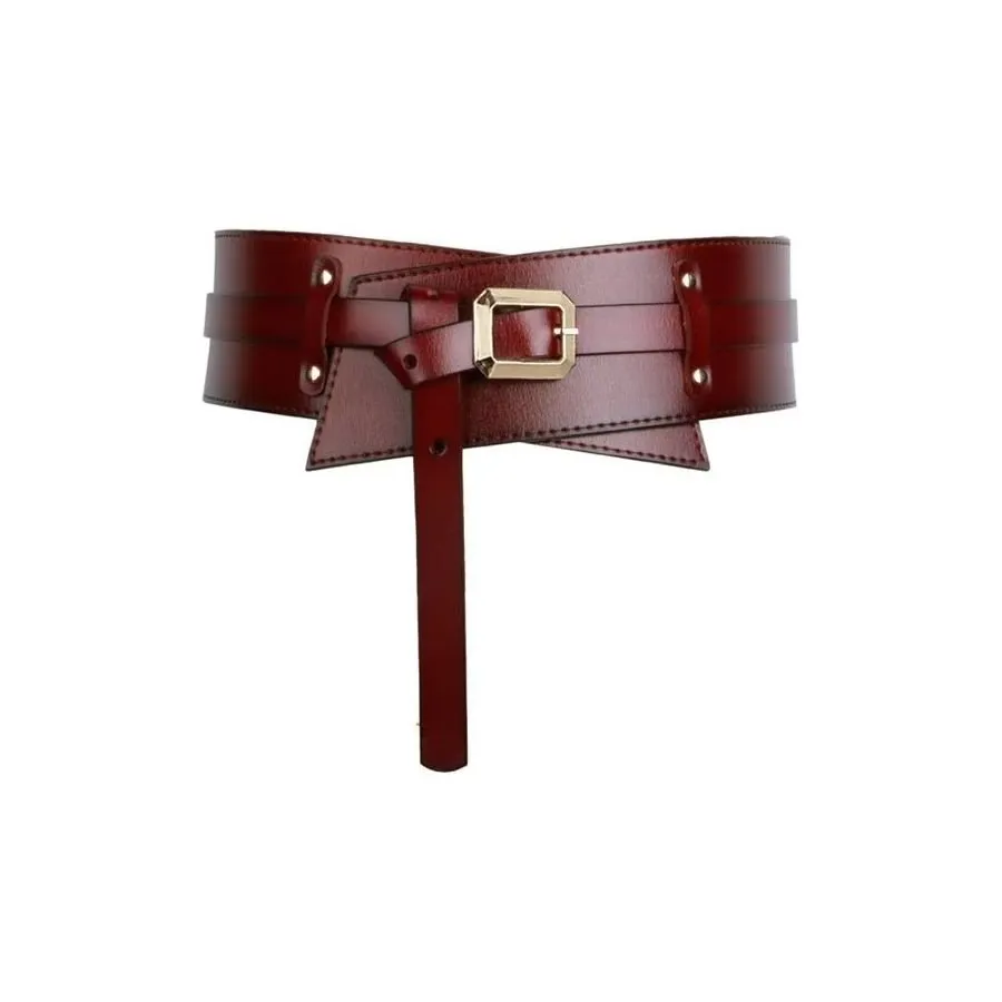 LeatherChic Elegant Genuine Leather Hanging-Buckle Belt