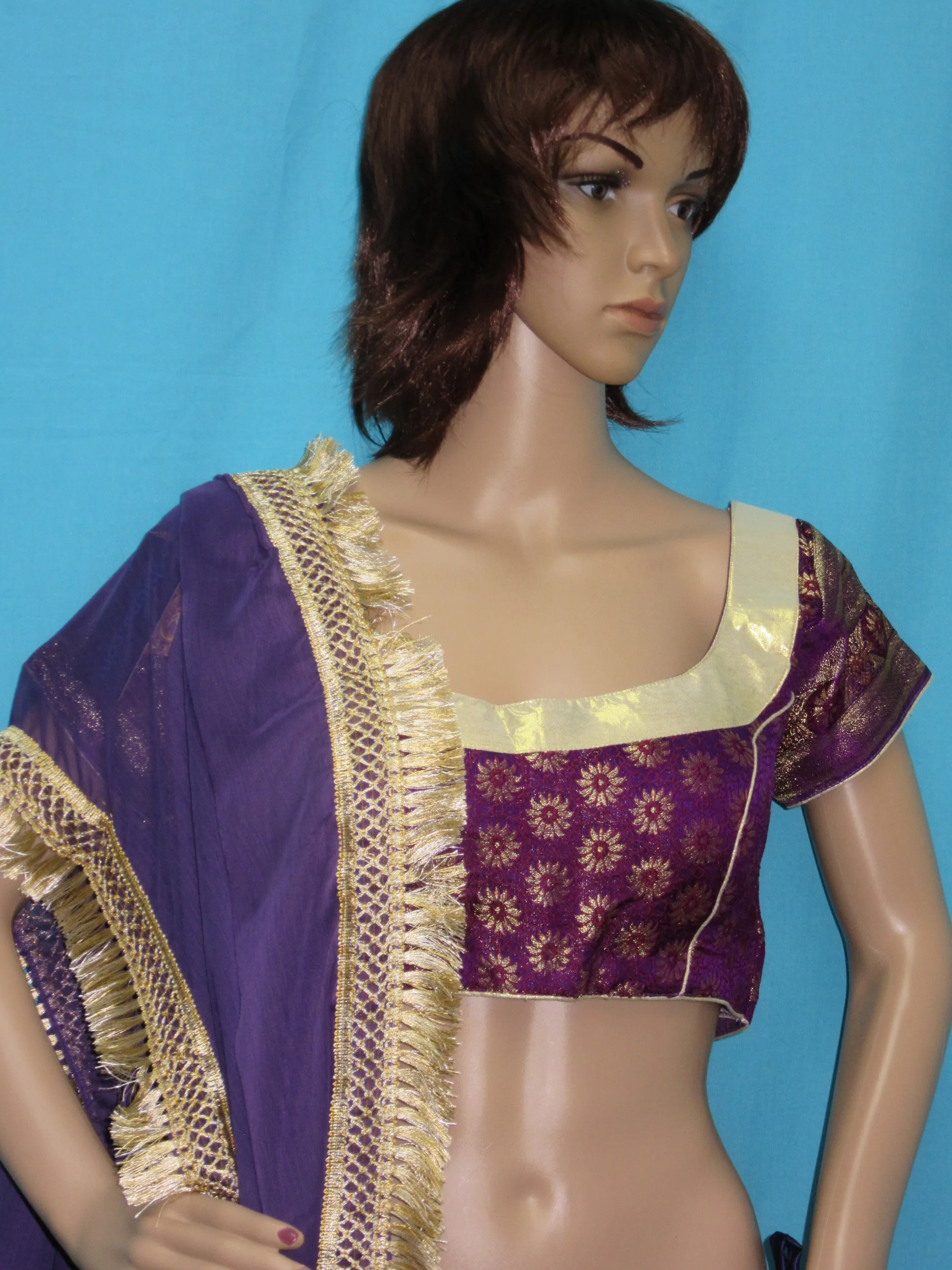 Lehenga 4081 Purple Silk Indian Lehenga Choli Shieno Sarees