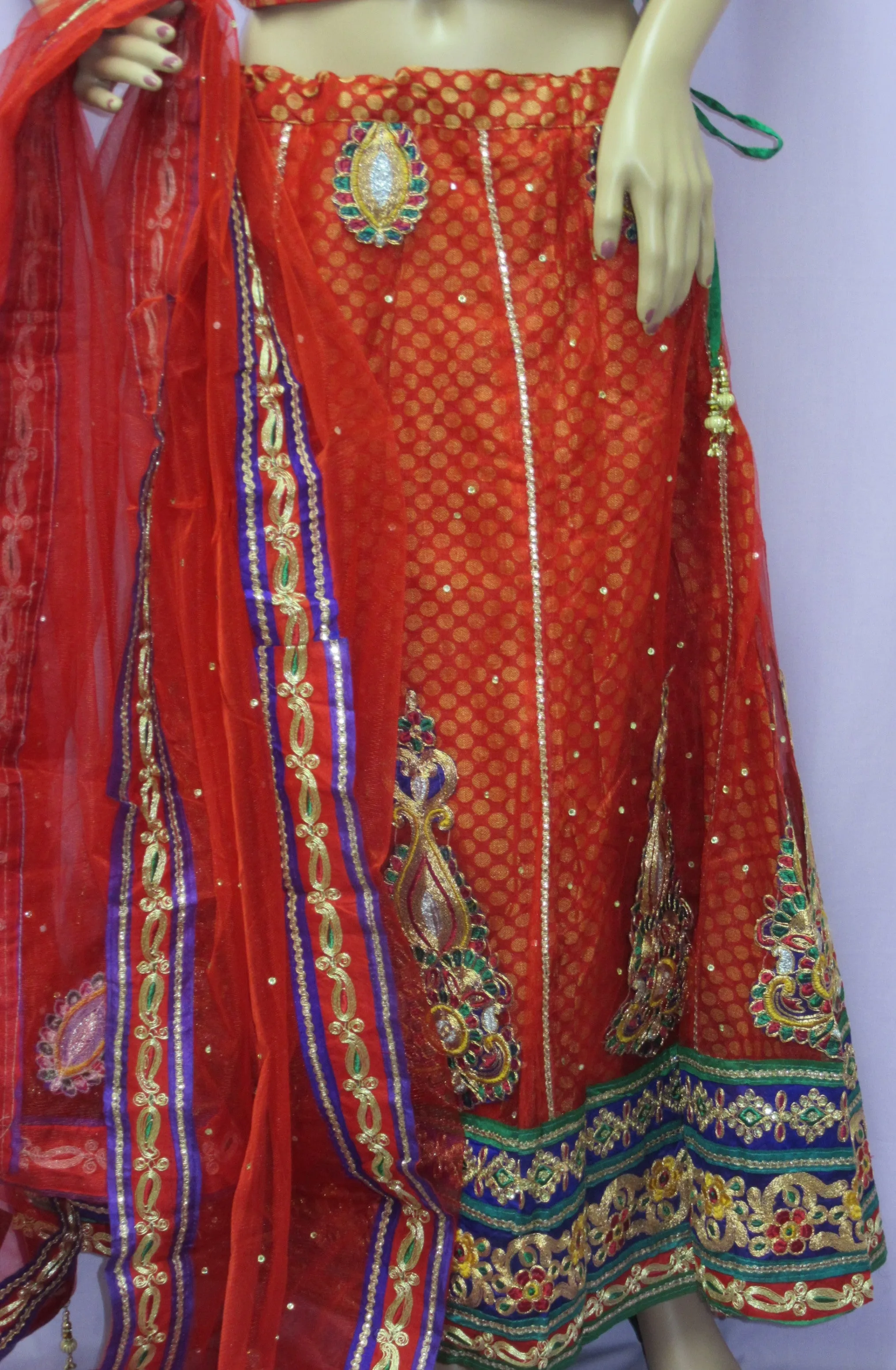 Lehenga 7049 Red Net Party Wear Lehenga Set Medium Size Choli