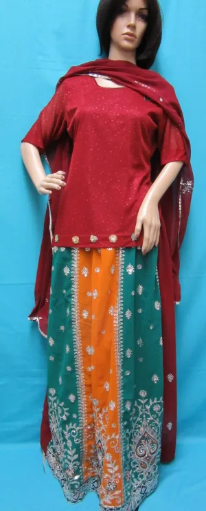 Lehenga 860 Evening Wear Indian Designer Lehenga Long Choli Dupatta