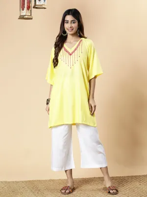 Lemon Rayon Kurti - Rays