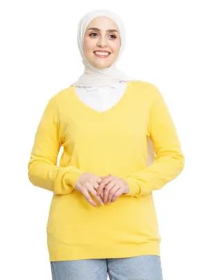 Lemon Verbana V-Neck Knit Pullover