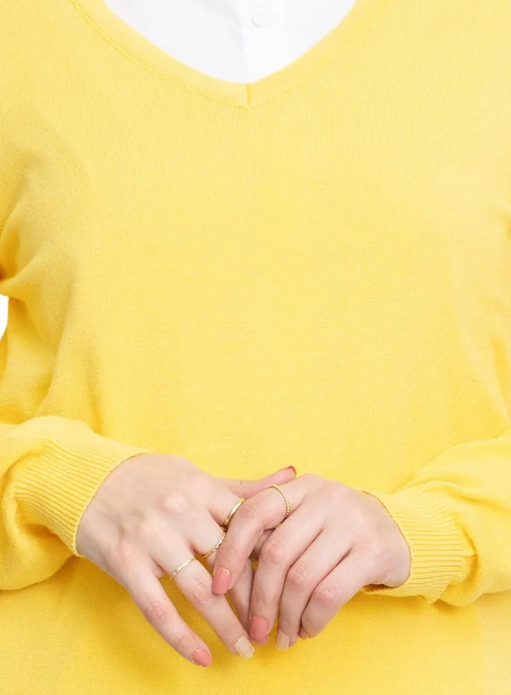 Lemon Verbana V-Neck Knit Pullover