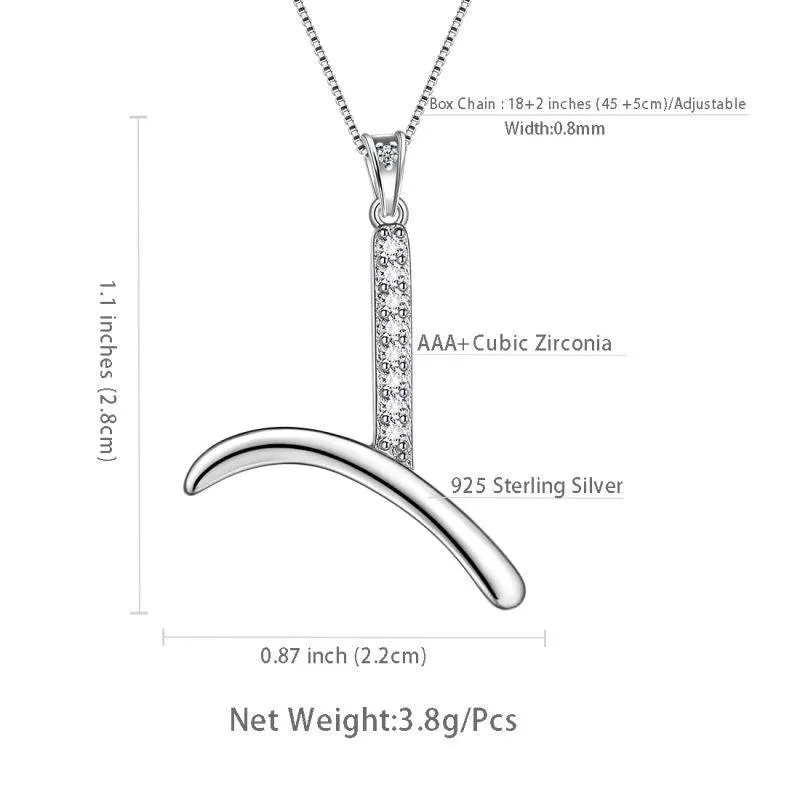 Letter Initial Y Necklaces Pendant Women Girls Name Jewelry Gift 925 Sterling Silver