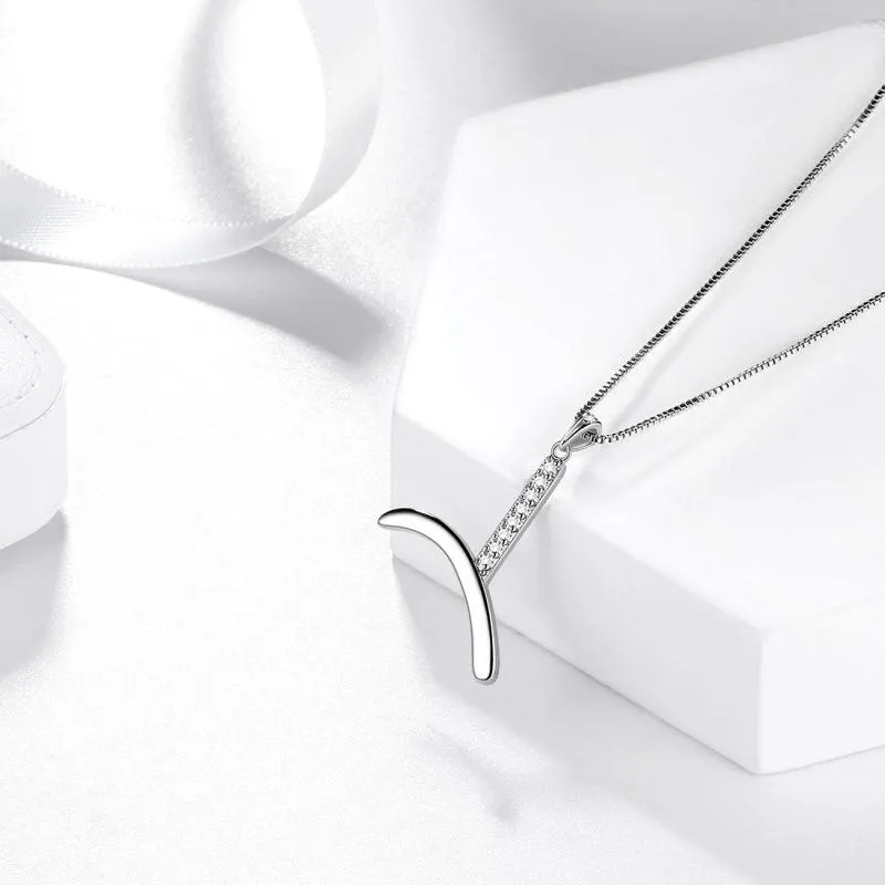 Letter Initial Y Necklaces Pendant Women Girls Name Jewelry Gift 925 Sterling Silver