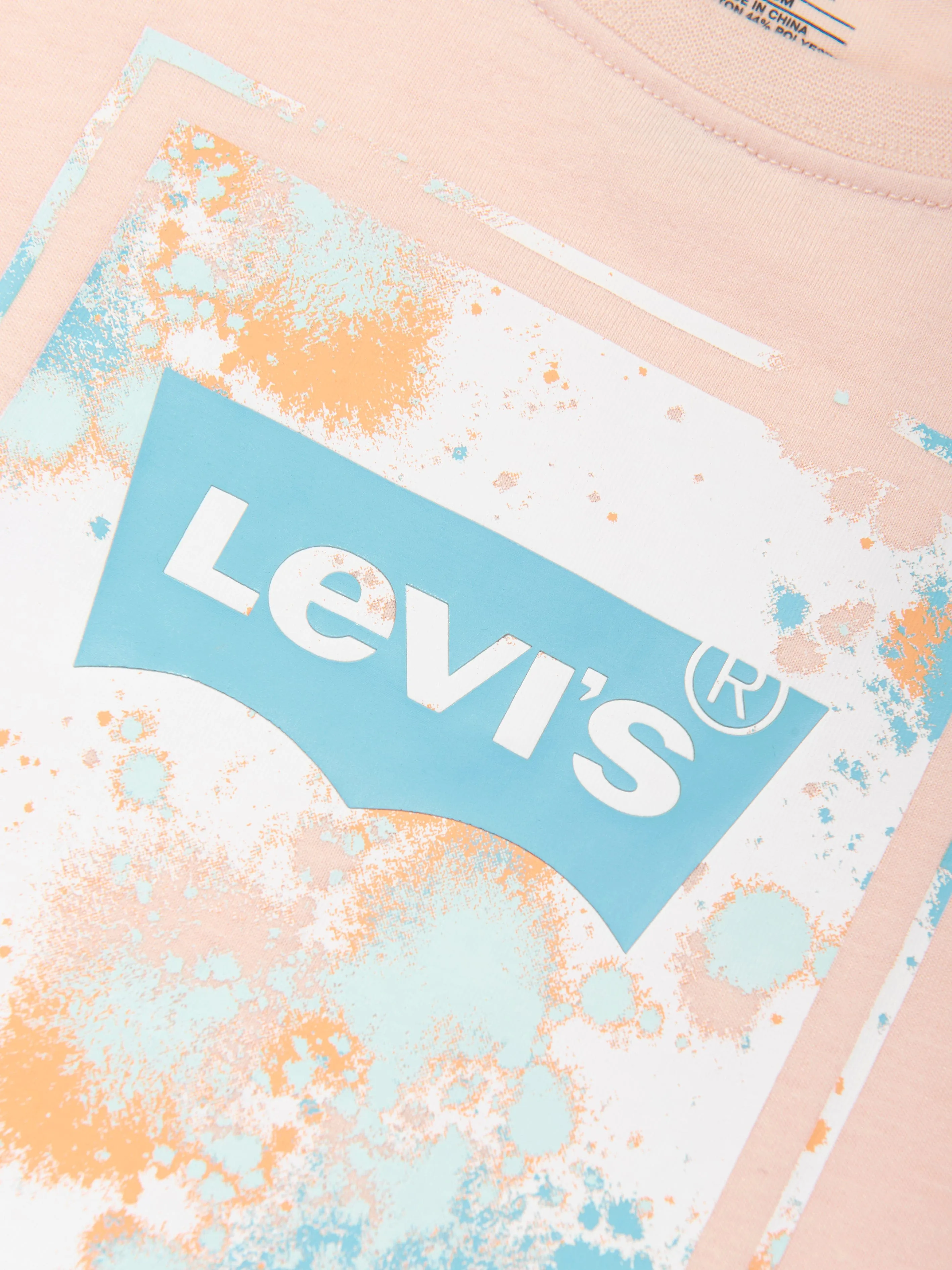Levi's Boys Splatter Box Logo T-Shirt in Peach