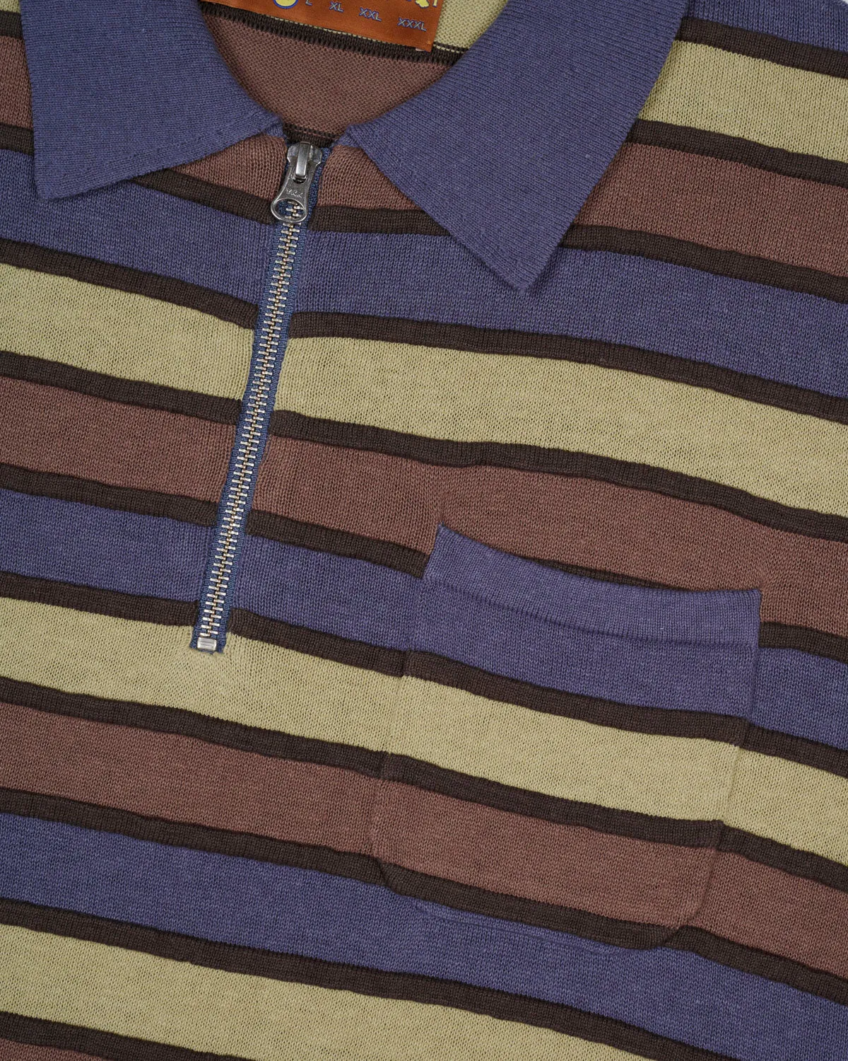 Lifted Stripe Half Zip Shirt - Blue Multi