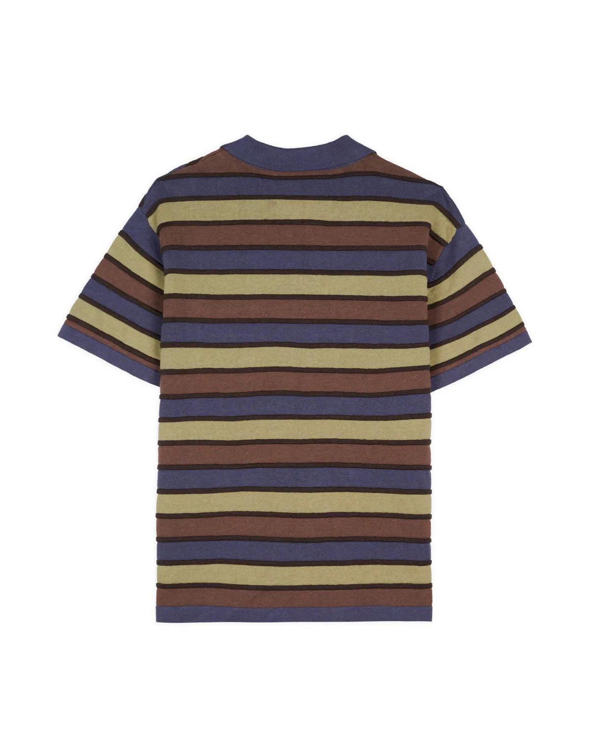 Lifted Stripe Half Zip Shirt - Blue Multi