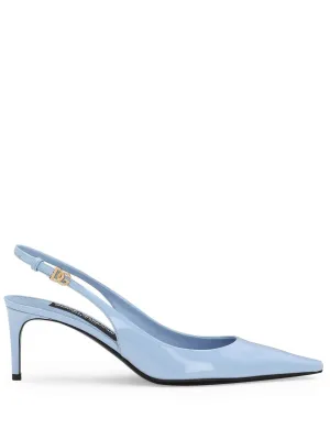 Light Blue Patent Slingback Sandals