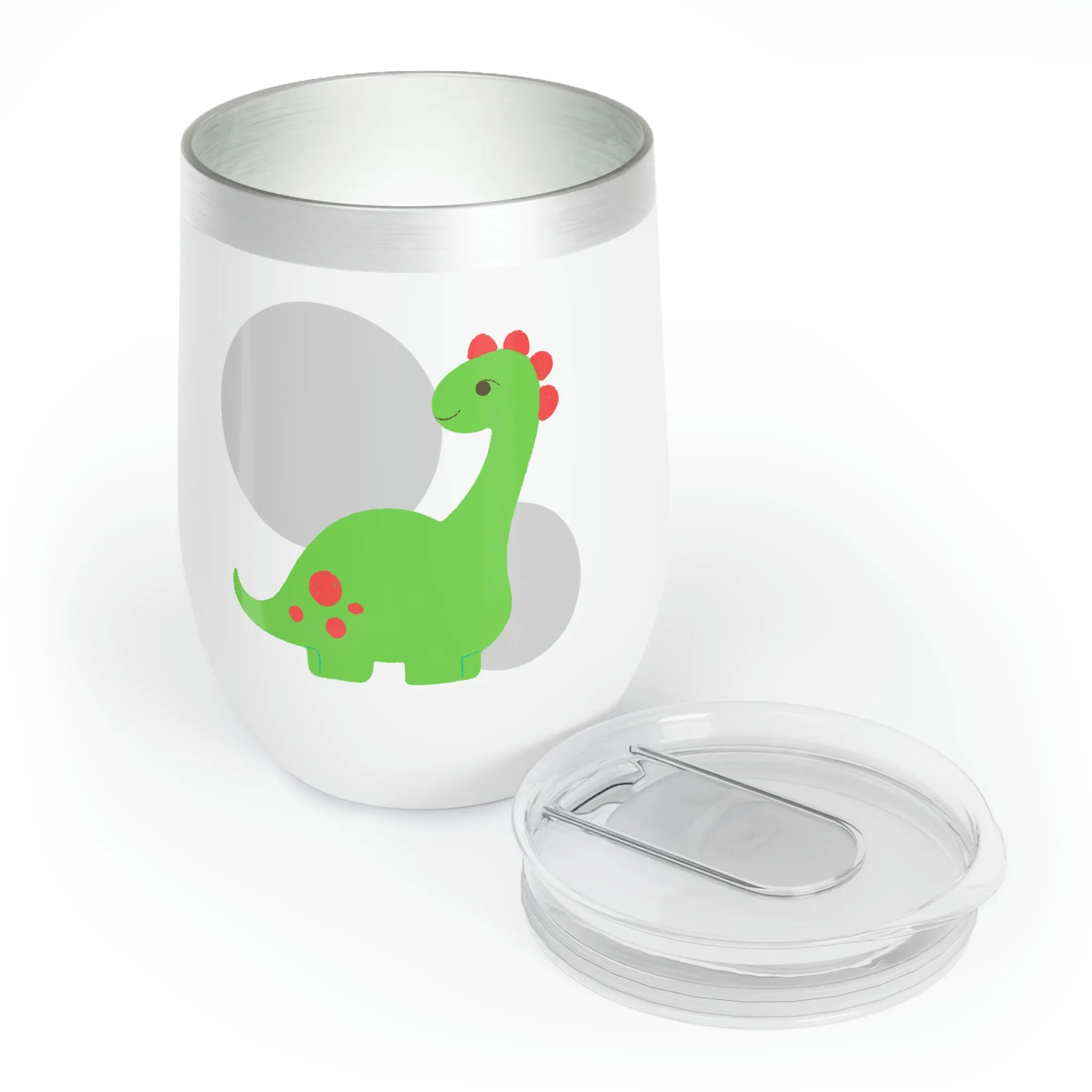 Light Green Long Neck Dinosaur Chill Wine Tumbler
