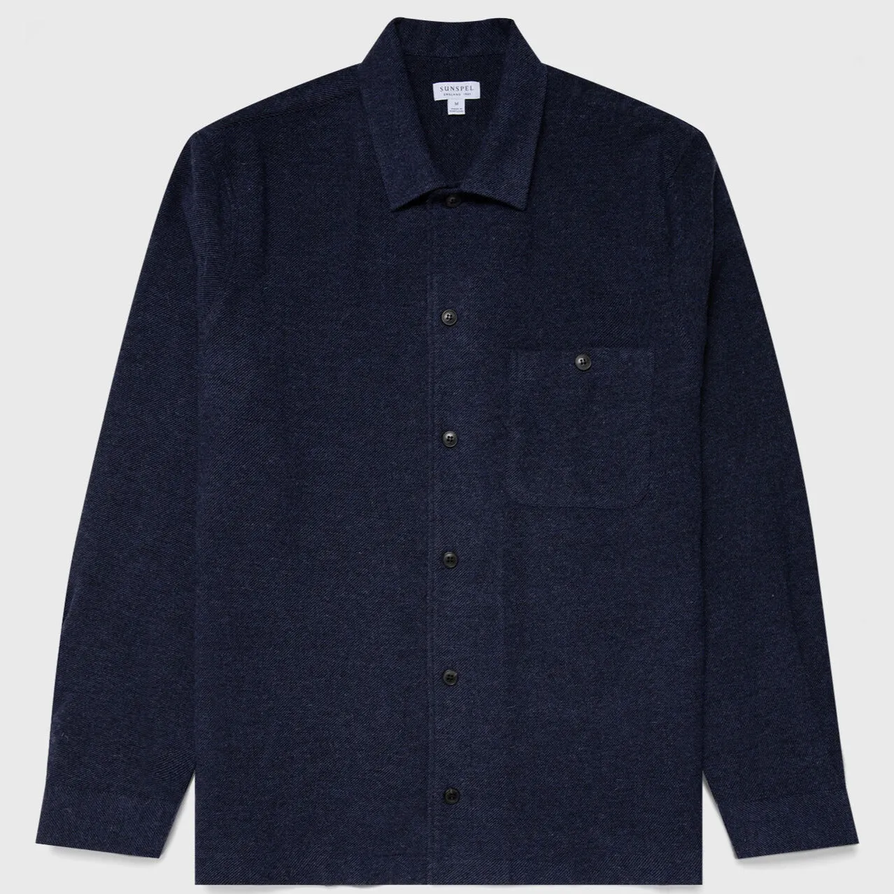 Light Navy Cotton Flannel Overshirt