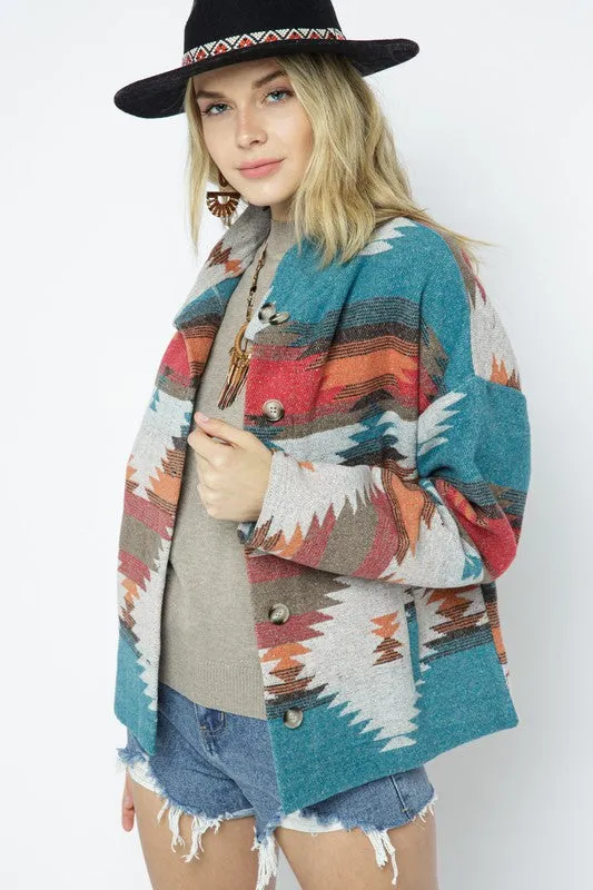 Lightweight Aztec Pattern Jacket *Online Only*