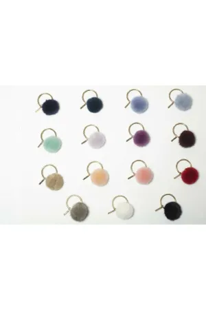 Linda Richards Mink Pom Pom Oversize Key Ring KY-004