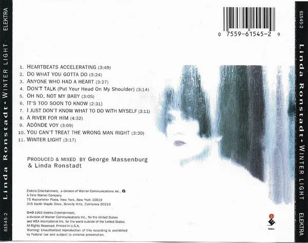Linda Ronstadt - Winter Light (CD, Album) (M)