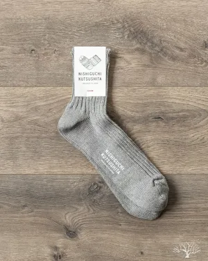 Linen Ribbed Sock - Sauna Stone