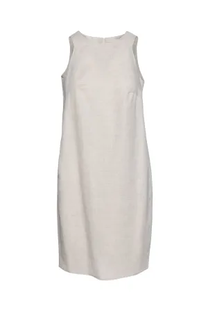 Linen Sand Colour Sleeveless Sack Dress