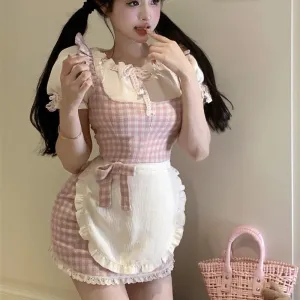 Lisa the Strawberry Elf's Chocolatier and Bakery      Dress with Optional Top Set Kawaii Academia Y2K Cottagecore Coquette Fairycore Dollette Princesscore