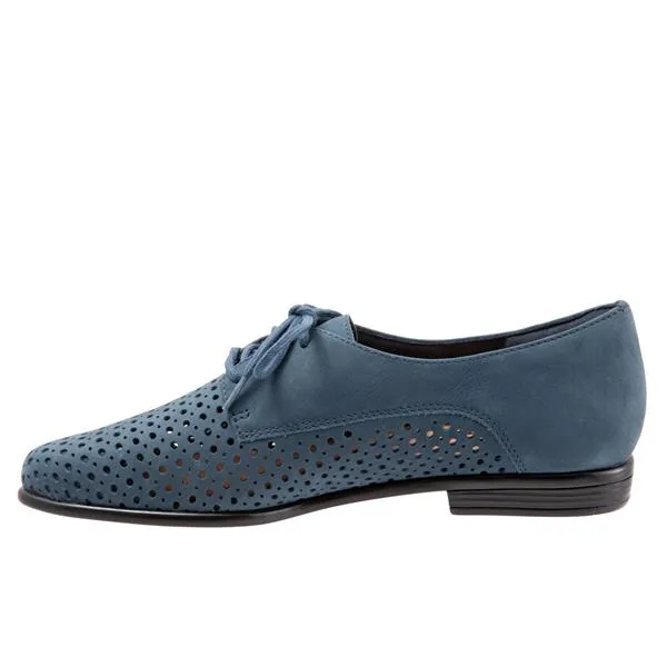 Lizzie Perf Denim Nubuck Lace up Shoes