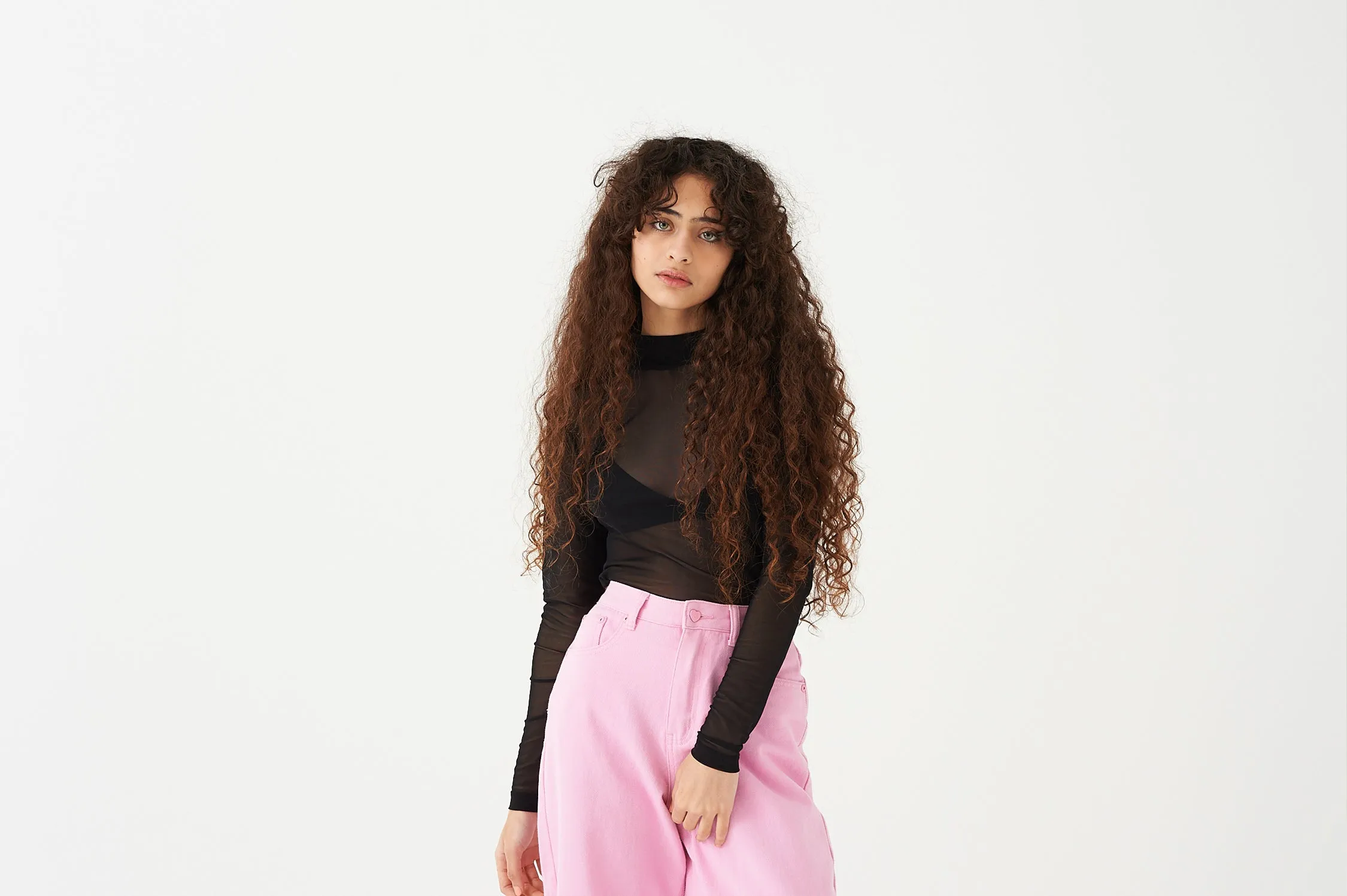 LO Black Sheer Turtleneck