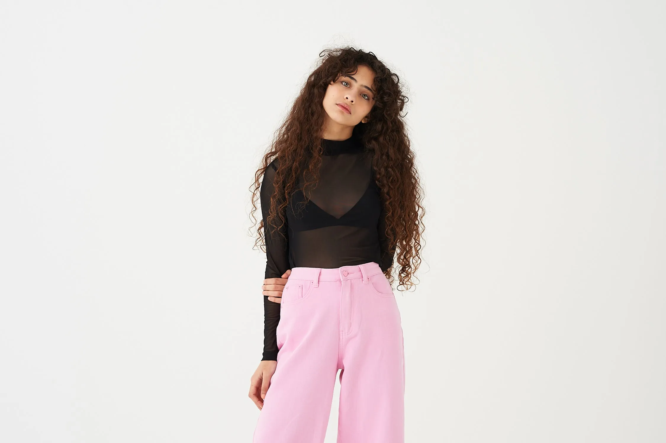 LO Black Sheer Turtleneck