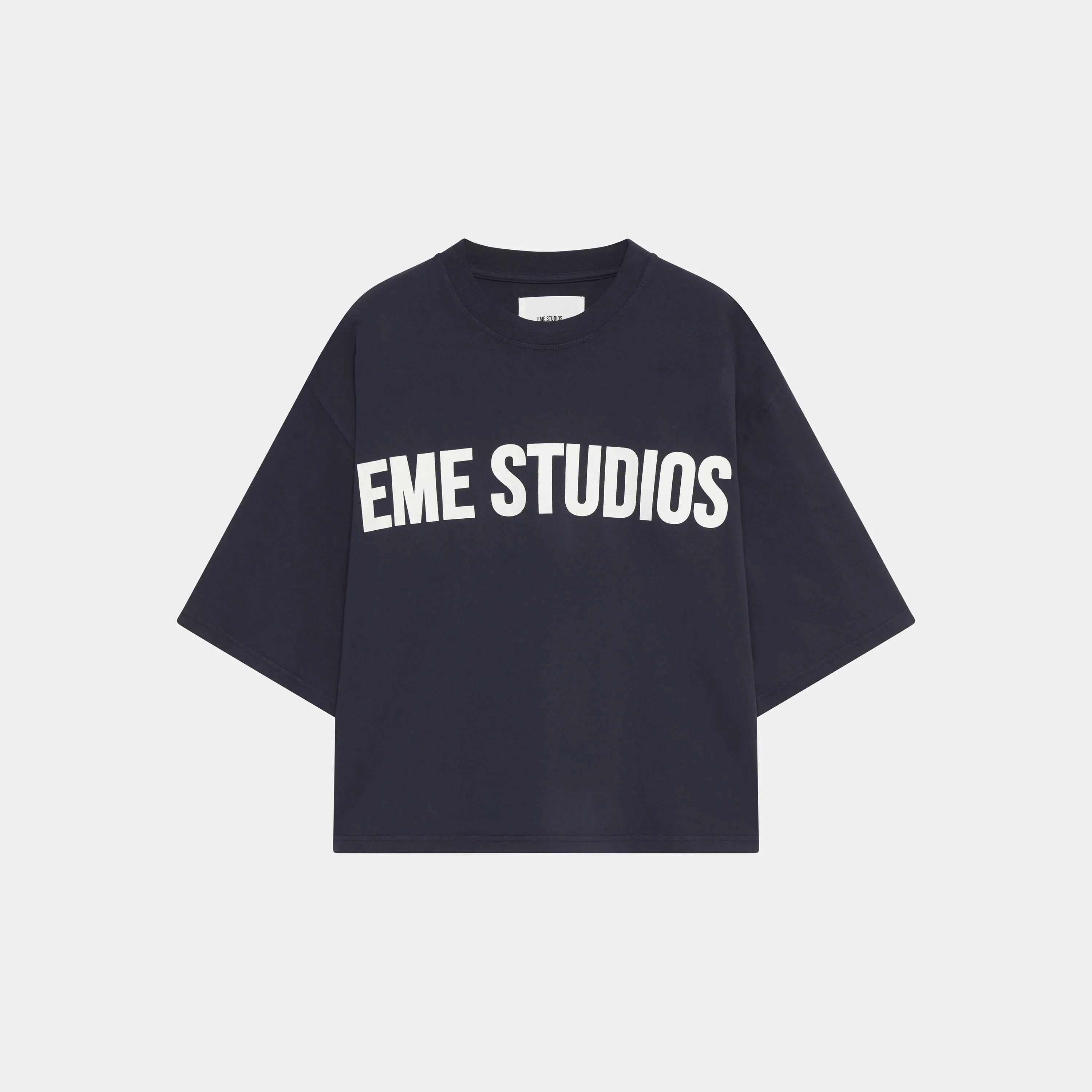 Logo Navy Cropped Boxy Tee