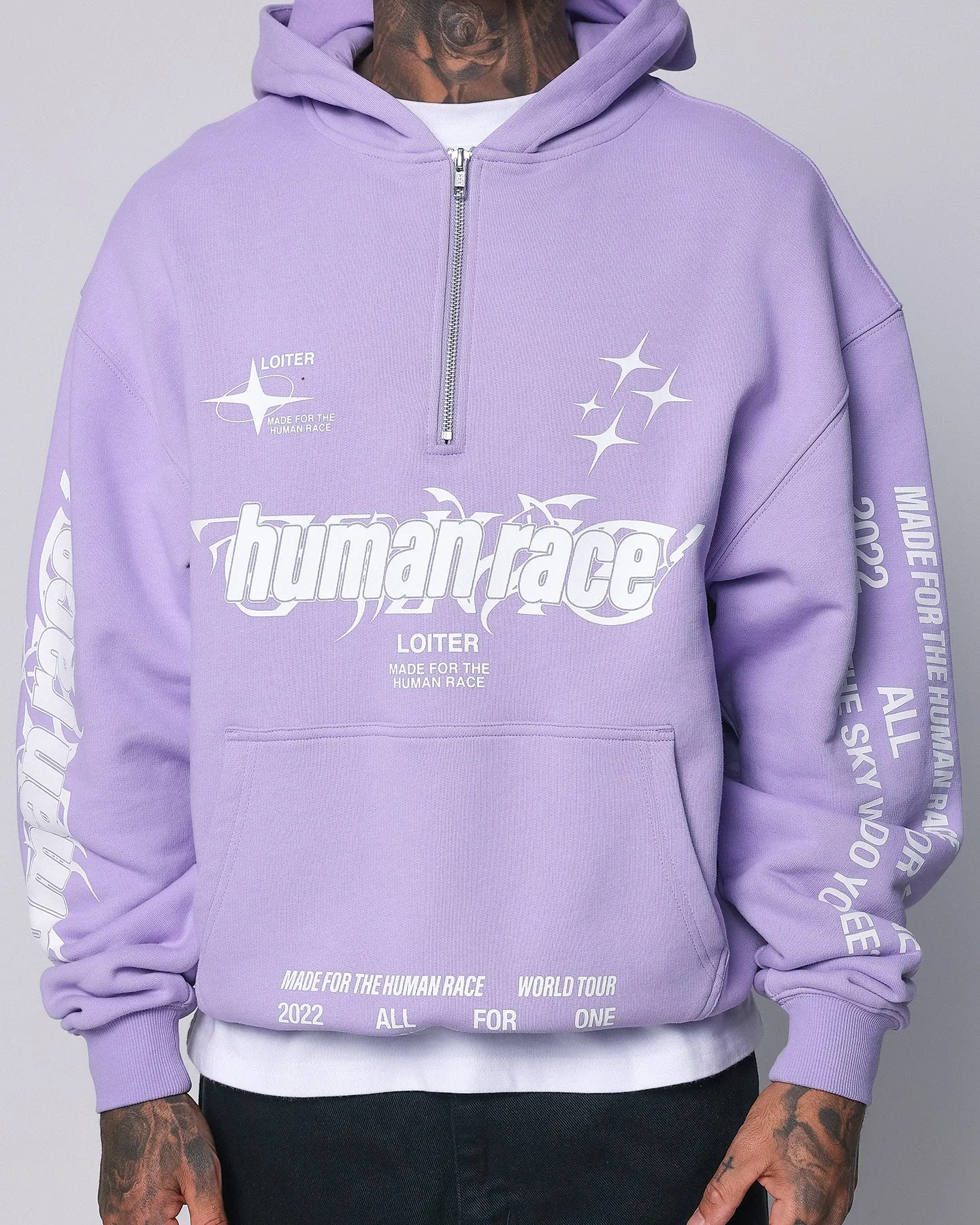 Loiter Rave Zip Hoodie Lilac