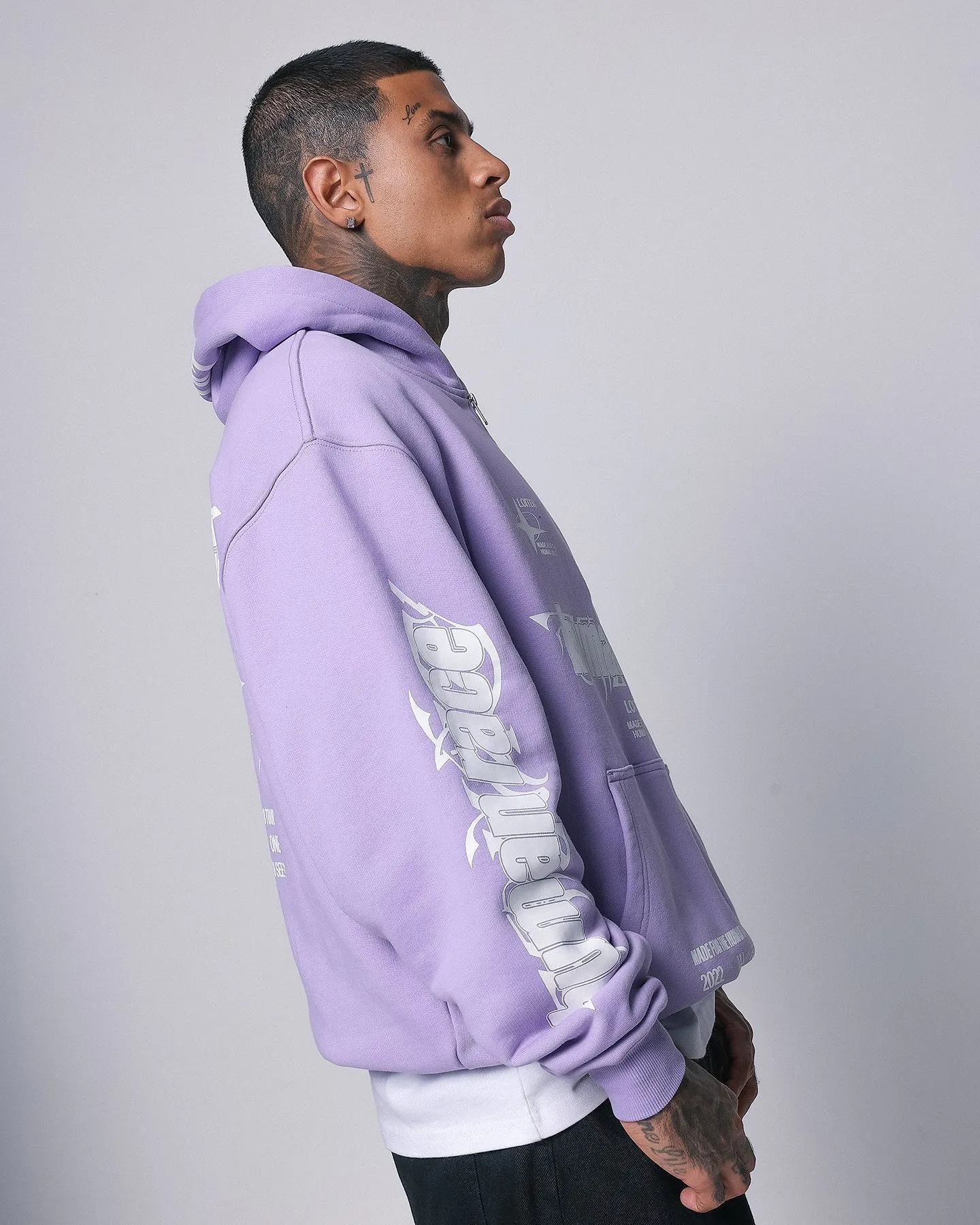 Loiter Rave Zip Hoodie Lilac