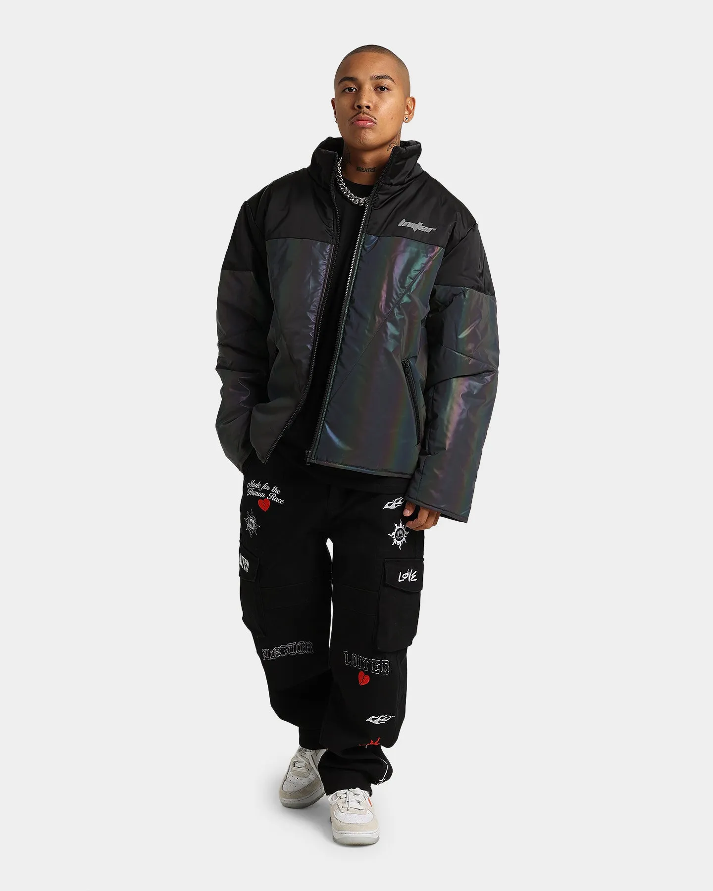 Loiter Split Spectrum Puffer Reflective Jacket Black/Multi 3M