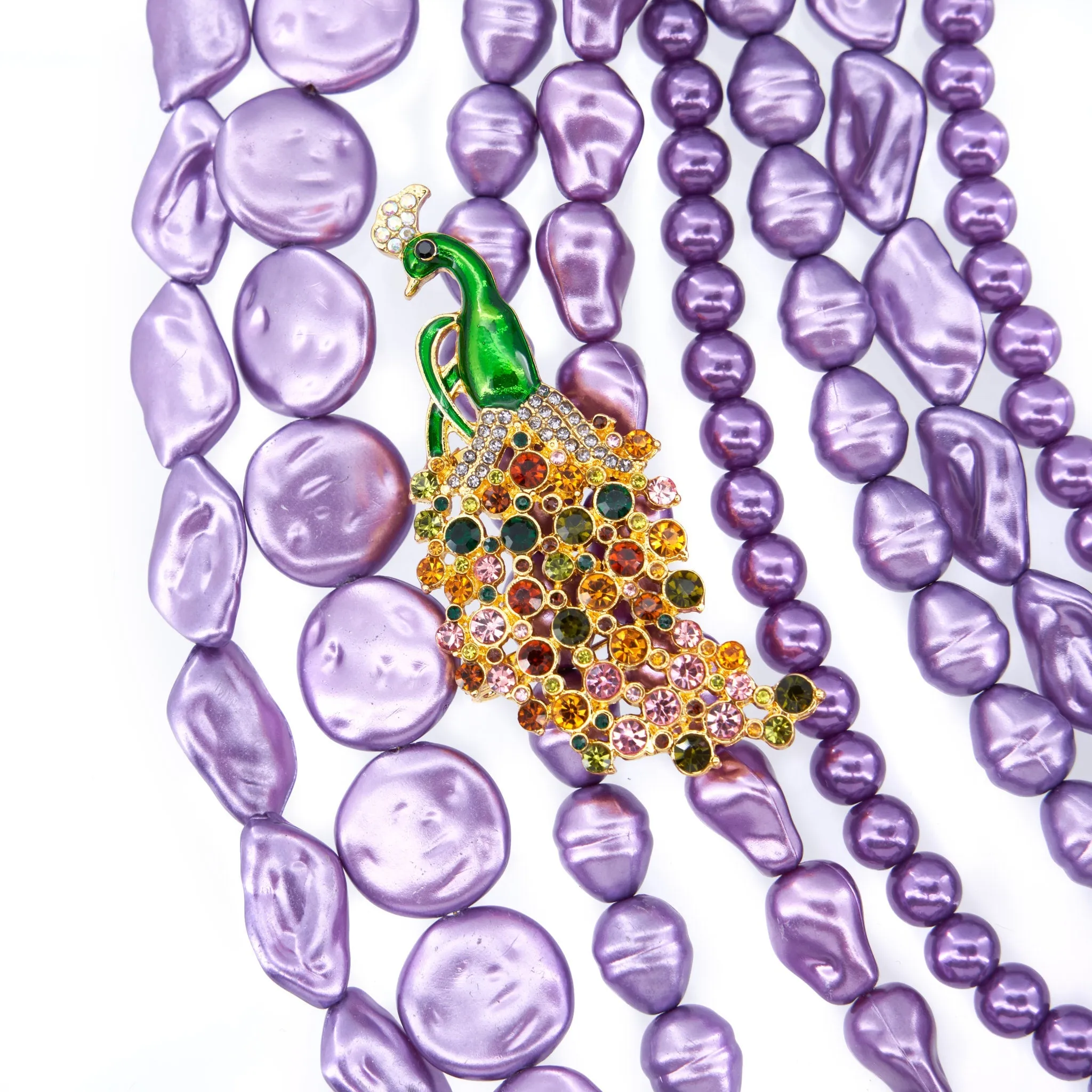 Lola Beaded Chain - Peacock Purple