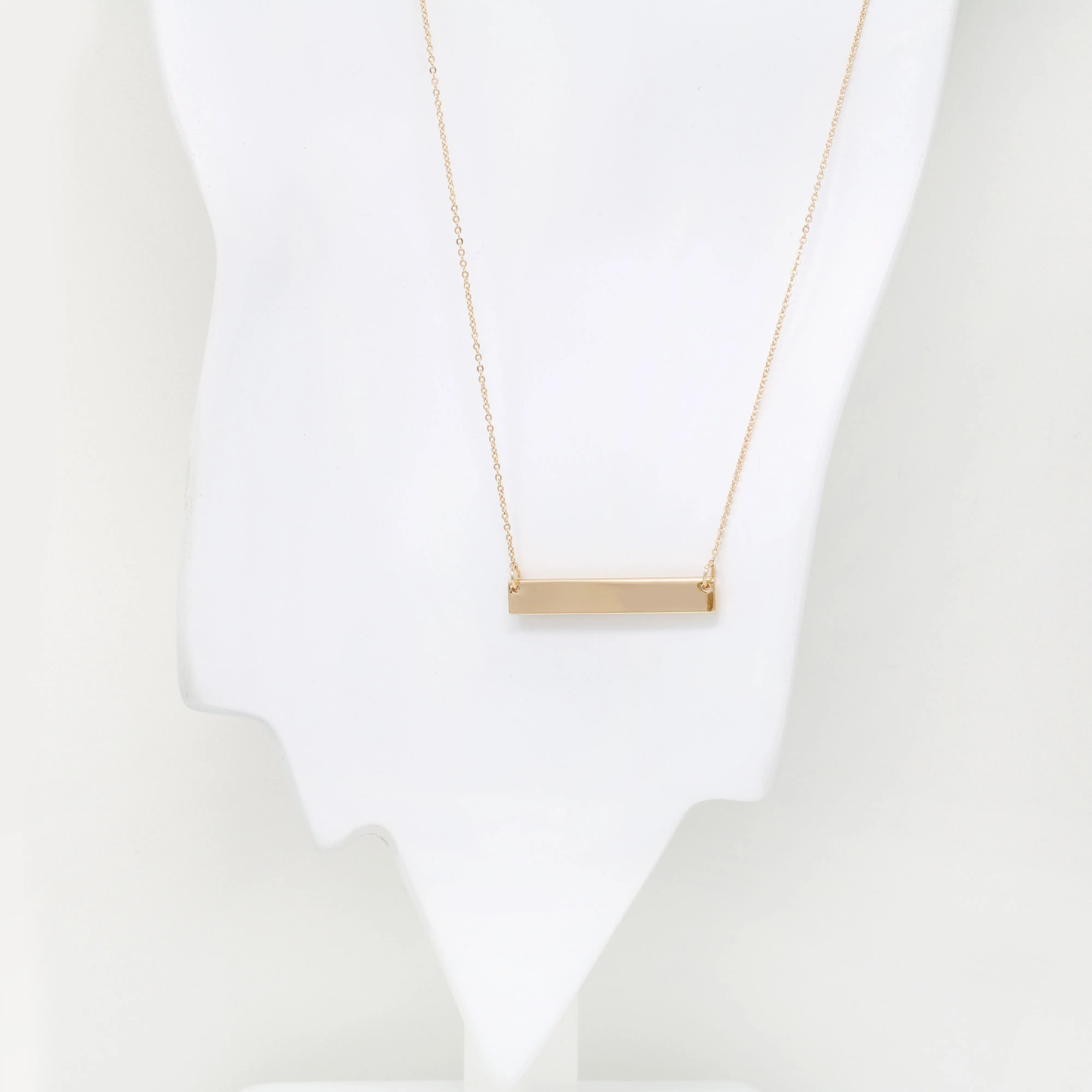 Long Bar Charm Dainty Necklace
