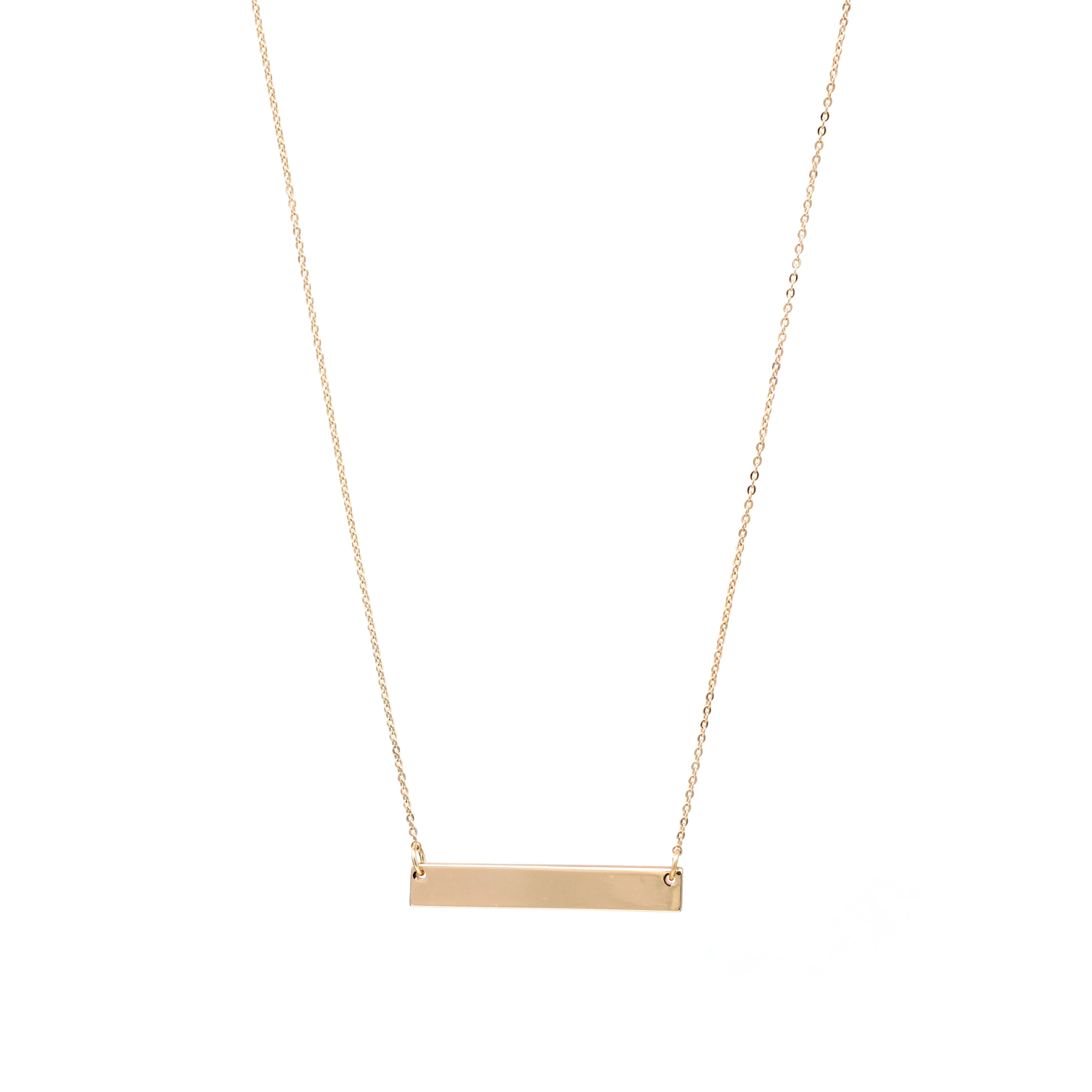 Long Bar Charm Dainty Necklace