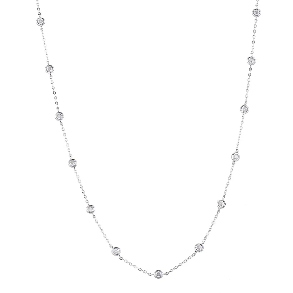 Long CZ Beads Necklace