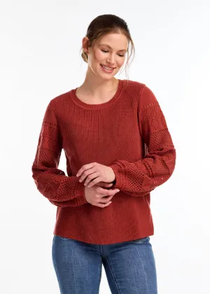 Long Sleeve Pointelle Sweater