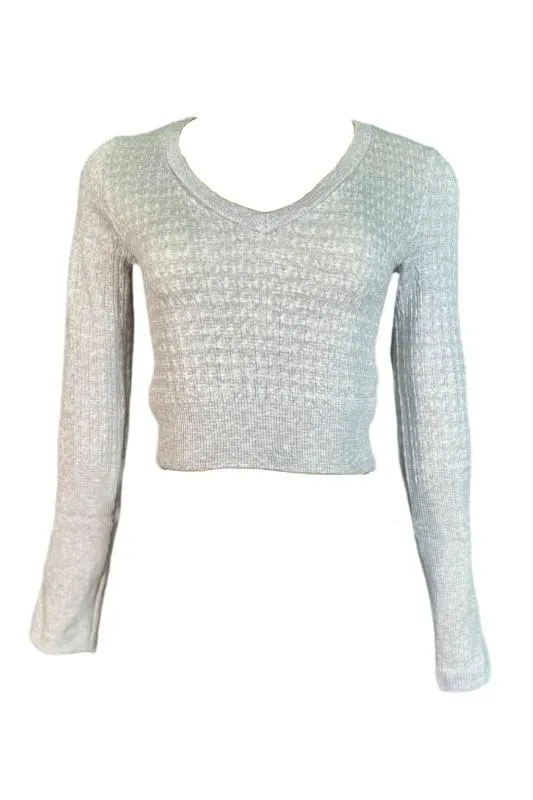 Long Sleeve V-Neck Sweater Top