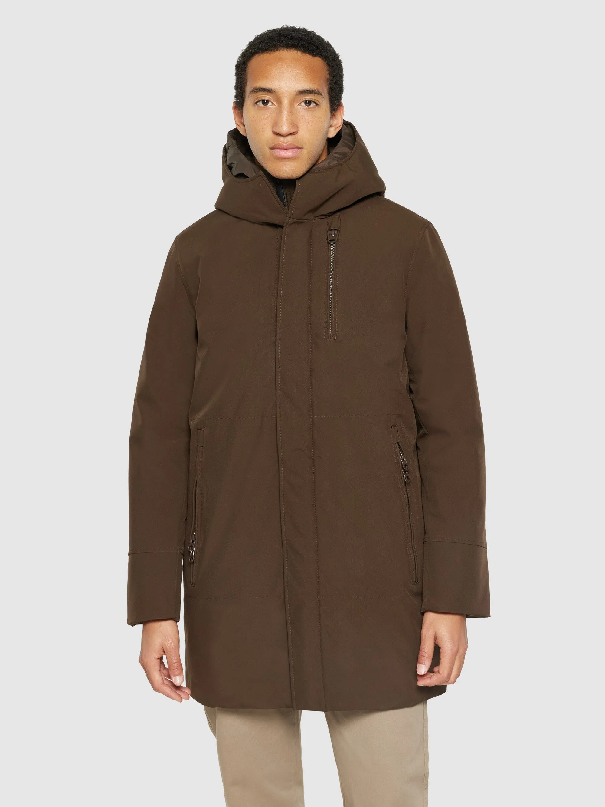 Long soft shell jacket CLIMATE SHELL™ - Demitasse (brown)