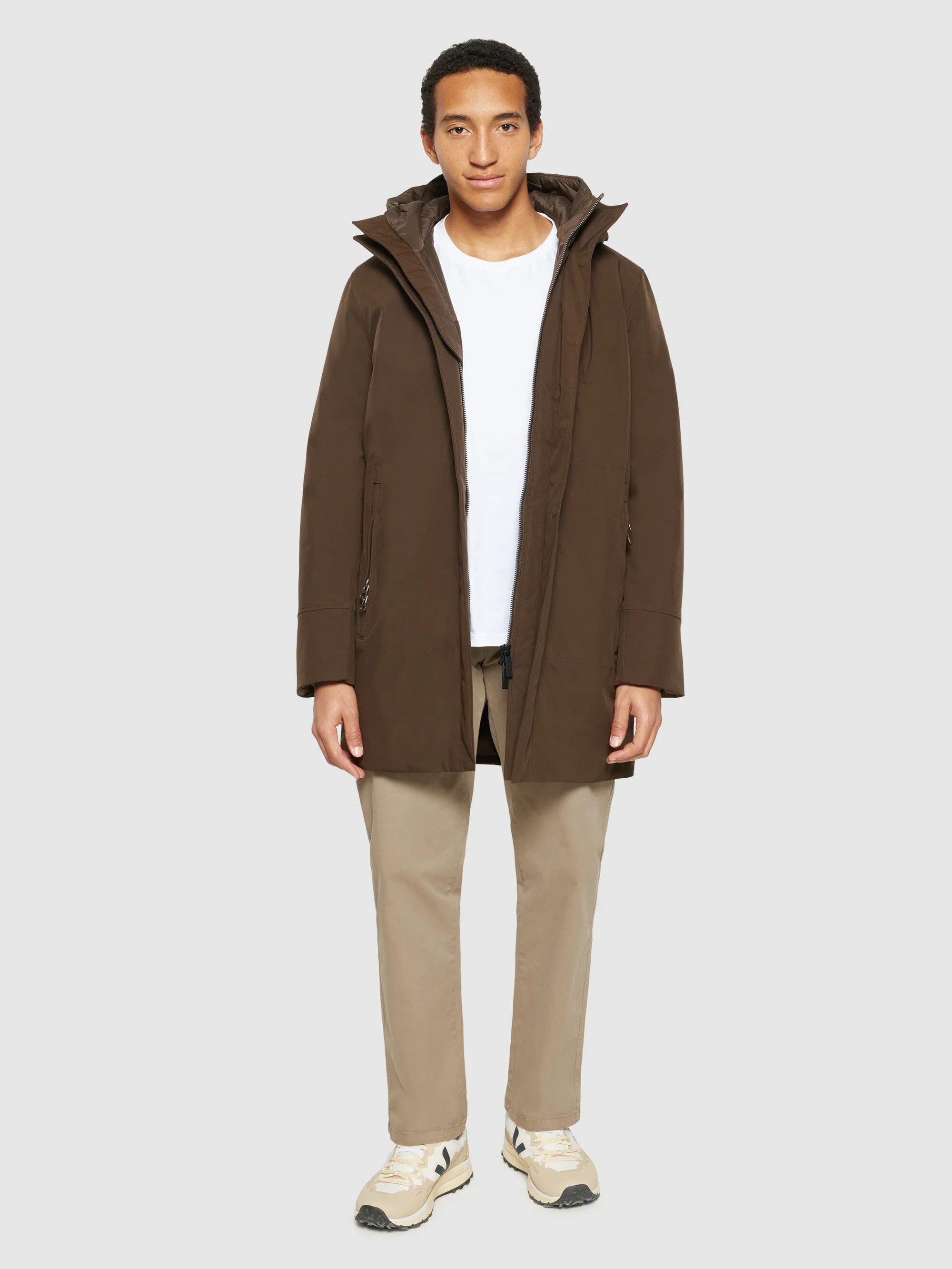 Long soft shell jacket CLIMATE SHELL™ - Demitasse (brown)
