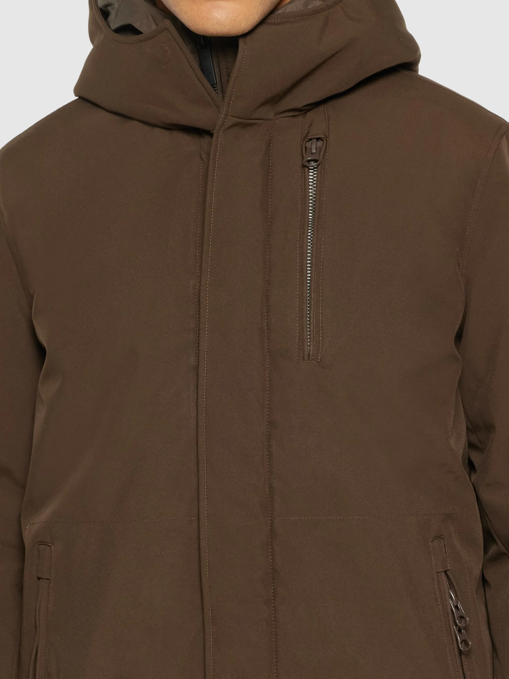 Long soft shell jacket CLIMATE SHELL™ - Demitasse (brown)