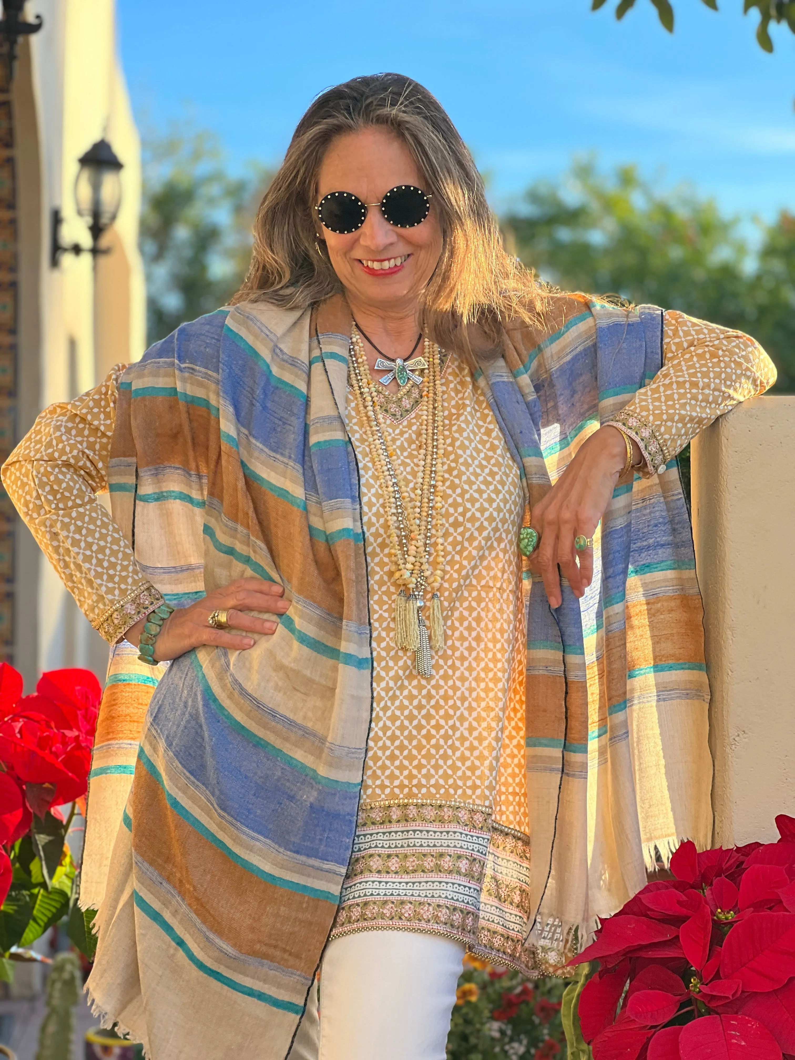 Loreto Stripe Kashmiri Pashmina Shawl