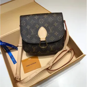 Louis Vuitton Women's Cross Body Bag with L.V Logo and Long Belt (Brown)