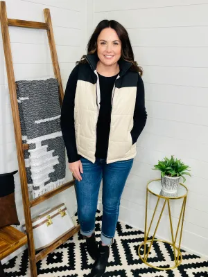 Love Lindsey Two Tone Textured Puff Vest