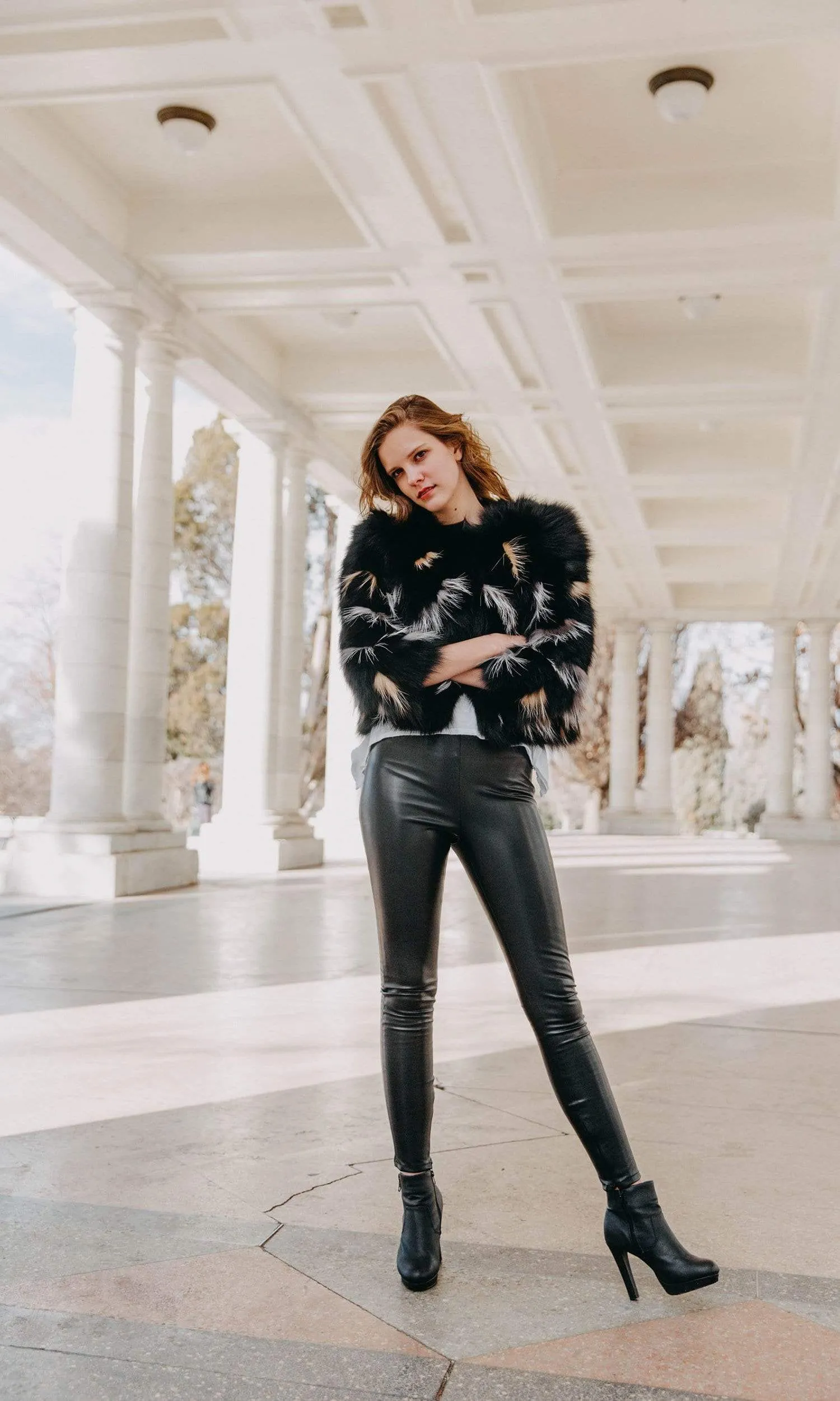 Love Token Melanie Genuine Fur Pattern Jacket