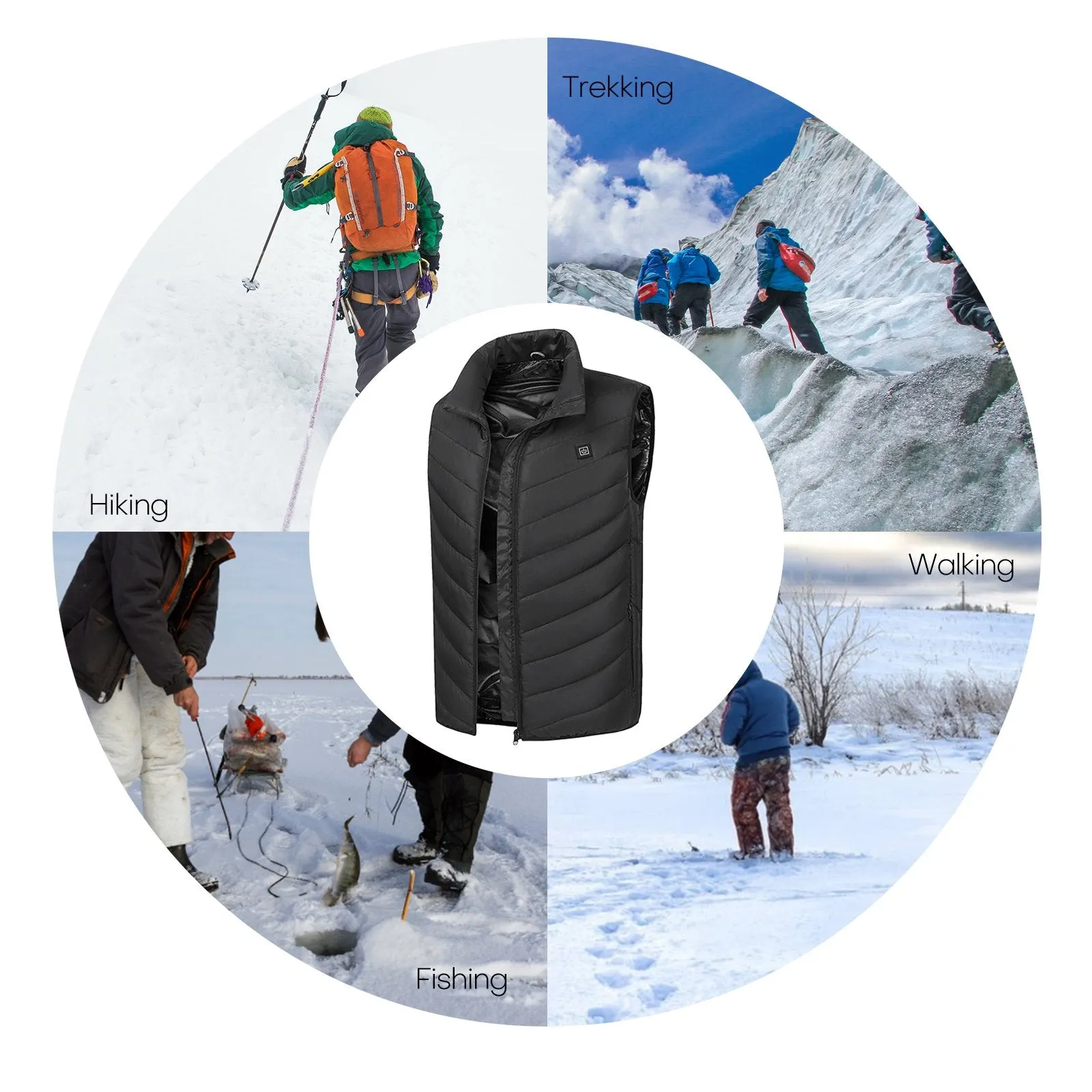 Lovote Heated Vest Unisex Electric Heated Coat USB Rechargeable Jacket
