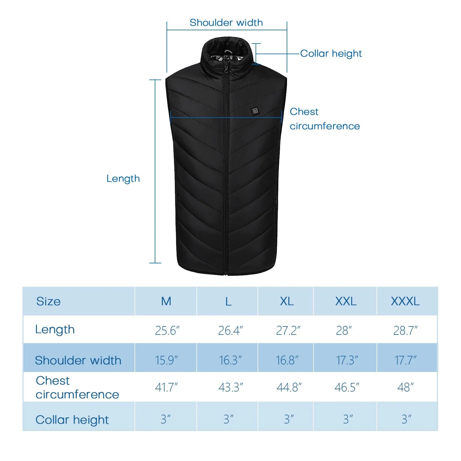 Lovote Heated Vest Unisex Electric Heated Coat USB Rechargeable Jacket